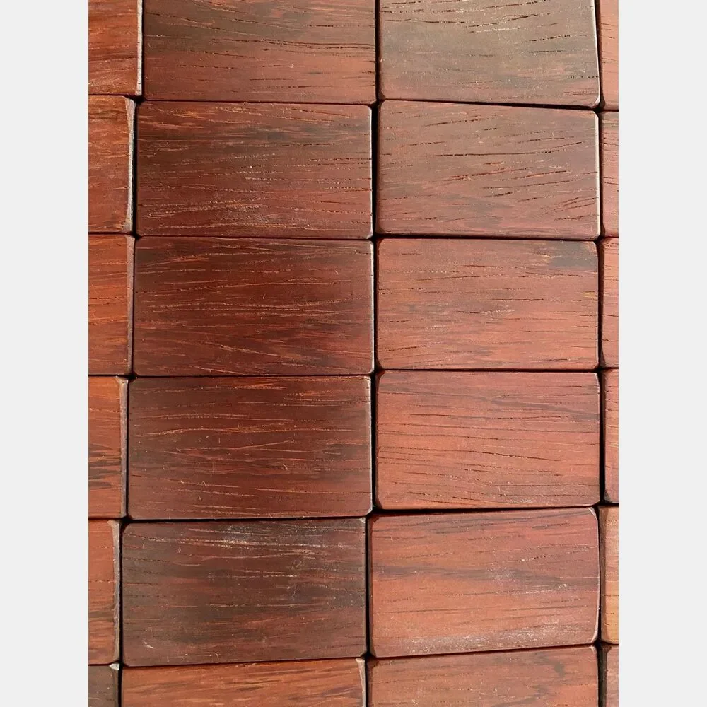 Vintage Wooden Dominoes Set Double 6 Handcrafted Red Wood 28 Tiles Velvet Bag